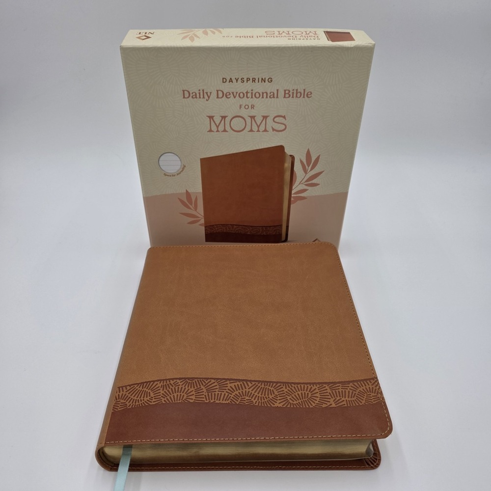 DaySpring Daily Devotional Bible for Moms, NLT (LeatherLike, Camel)